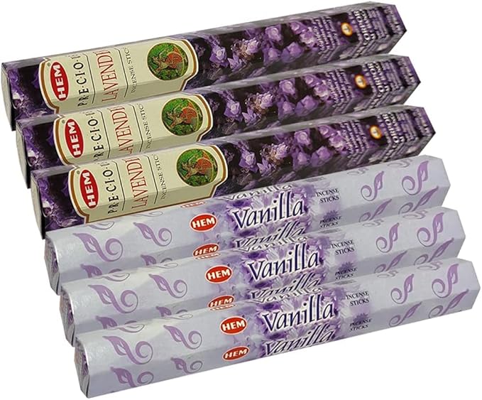 Lavender & Vanilla Incense Sticks & Holder Bundle Variety Pack from Hem Trumiri Insense Insence
