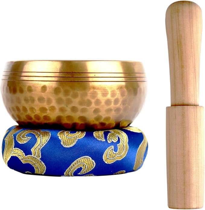 Tibetan Singing Bowl Set ，Sound Bowl Meditation Bowl，hand Hammered in Nepal For Yoga, Mindfulness, Healing & Chakra balancing,Meditation- 3.15 inch - Bloomnest