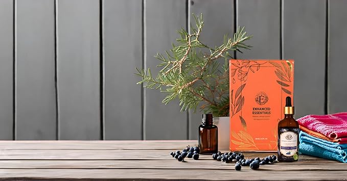 Luxurious Juniper Berry Essential Oil by Enhanced Essentials| Slow Distilled & Pure| for Home,Diffusers,Skin & Hair Care,Aromatherapy,Bath,Perfume,Soap & Candle Making|with Glass Dropper|100 ml Bloomnest
