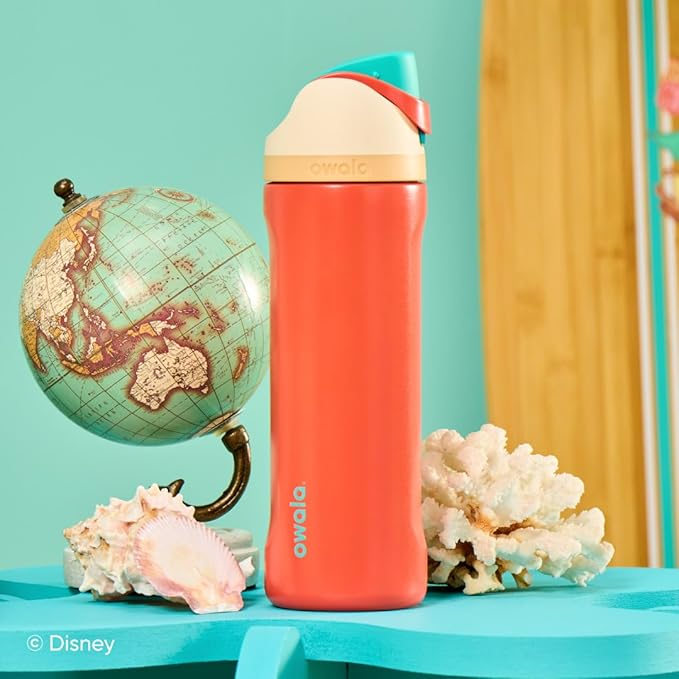 Owala Disney Princess FreeSip Insulated Stainless Steel Water Bottle with Straw for Sports and Travel, BPA-Free Sports Water Bottle, 24 oz, Moana Owala