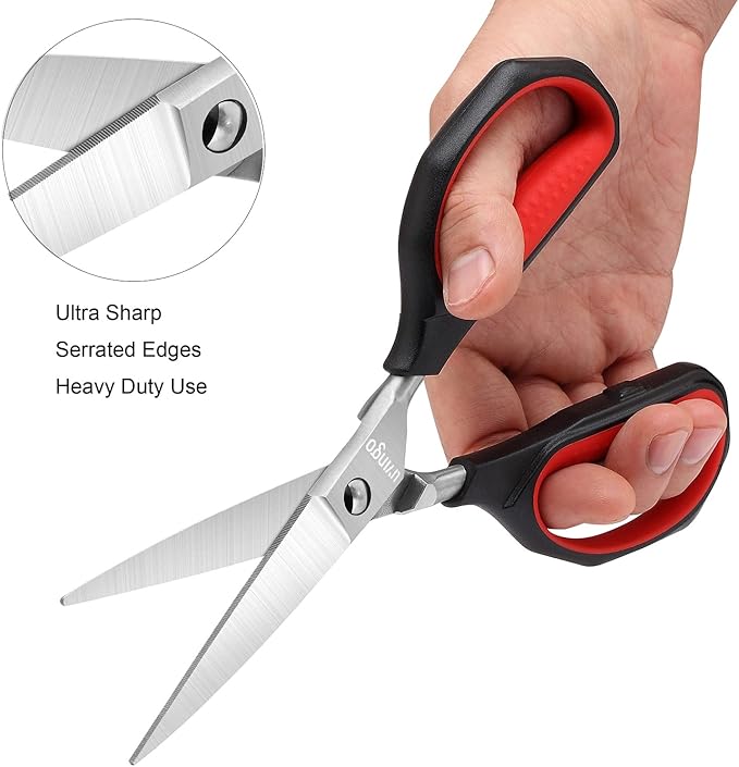 LIVINGO Kitchen Shears Heavy Duty: Cooking Scissors Dishwasher Safe Come Apart Sharp Forged Stainless Steel Blade Utility Food All Purpose for Cutting Poultry Chicken Meat Bones Vegetable, 8.5 inches - Bloomnest