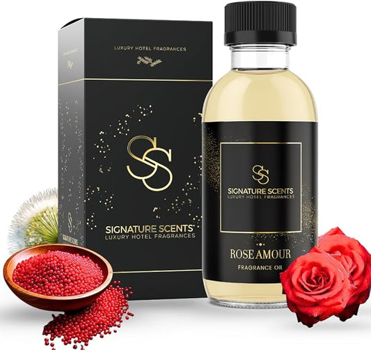 Luxury Hotel Diffuser Oil for Hotels and Homes - Aromatherapy Oils for use with an Essential Oil Diffuser at Home - Fragrance-Scent Diffuser Oil Blend (Rose Amour) 4.05fl oz (120ml) - Bloomnest