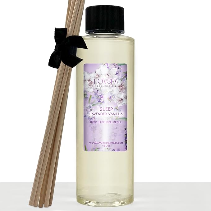 LOVSPA Lavender Vanilla Diffuser Oil - Luxury Essential Oils for Diffuser Refill & Air Freshener Room Spray - Long-Lasting & Natural Home Fragrance, Scented Oil for Diffusers, USA Made, 4oz - Bloomnest