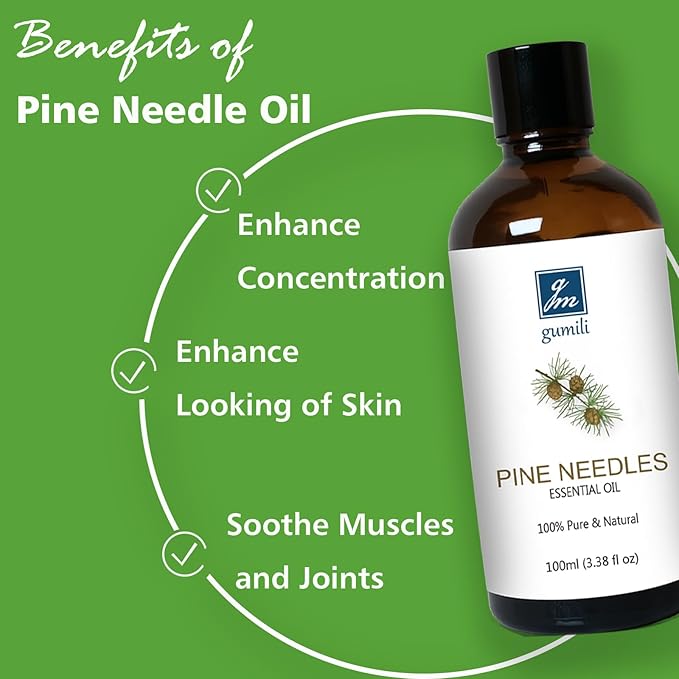 Pine Needle Essential Oil 3.38 Oz - 100% Pure & Natural Pine Oil for Diffuser, Skin, Massage & Aromatherapy - Fresh Pinus Essential Oils Fragrance - Bloomnest