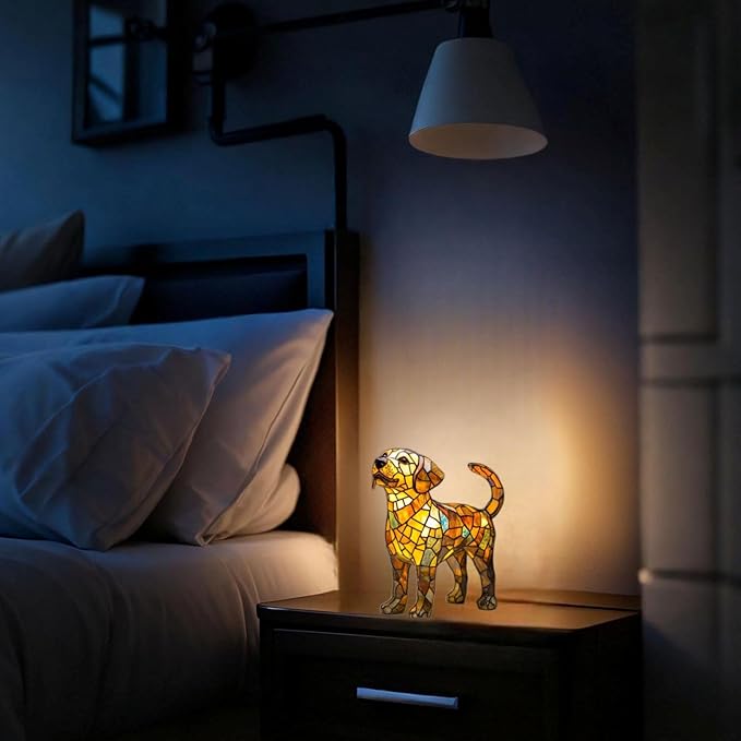 dog ligts ,Labrador ligts, cute pet dog theme LED table lamp, vintage lamp home décor, dyed resin desktop night light, animal series art night light, vintage lamp home décor, Christmas gift (Labrador) - Bloomnest
