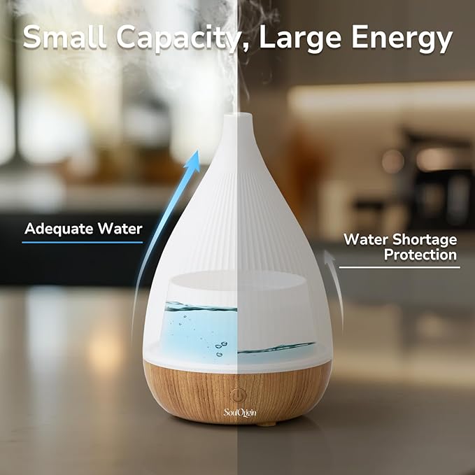 Ultrasonic Essential Oil Diffuser, Home Fragrance Aroma Diffuser with Auto Shut-Off, 8-Color Night Light & Ultra-Quiet Operation, BPA-Free Portable Aromatherapy Humidifier for Home (Light) - Bloomnest