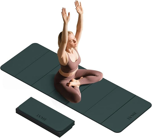 Foldable Yoga Mat, 0.32 inches Thick(8mm), SGS Certified, Non Slip, 71 x 24 inches, Foldable for Travel, Pilates, Camping, Environmental Sports Mat, Odorless TPE Material - Bloomnest