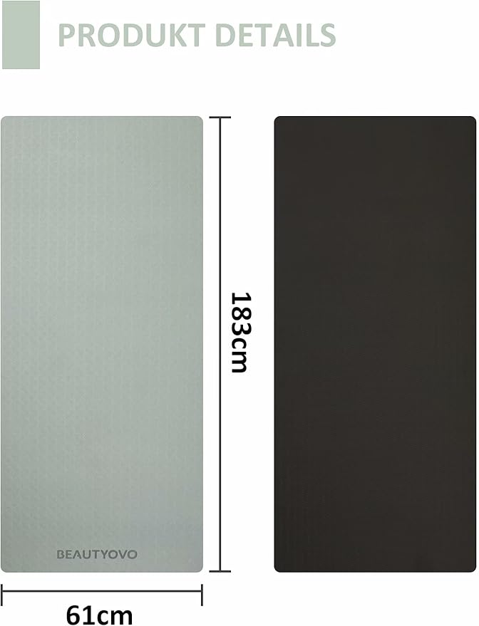 BEAUTYOVO Yoga Mat with Strap, 1/3 Inch Extra Thick Yoga Mat Double-sided Non Slip, Professional TPE Yoga Mats for Women Men, Workout Mat for Yoga, Pilates and Floor Exercises - Bloomnest