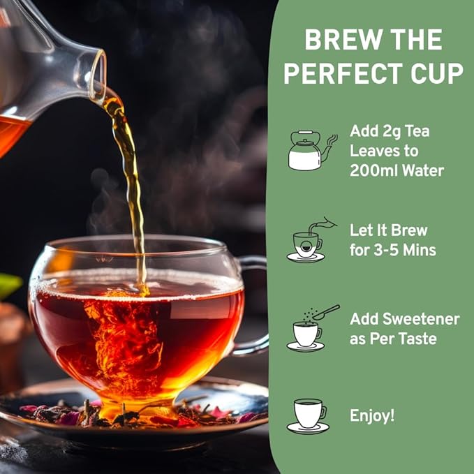 HANDPICK, Premium Chai Tea Loose Leaf (340g/12oz) | Blend Of Black Tea - Masala Chai Tea With Cinnamon, Cardamom, Cloves & Black Pepper | Resealable Ziplock Pouch - Bloomnest