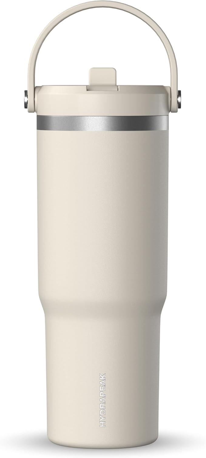 Hydrapeak Nomad 32 oz Tumbler with Handle and Straw Lid, Leakproof, Double Insulated, 32oz Cup Stainless Steel (Stone) - Bloomnest