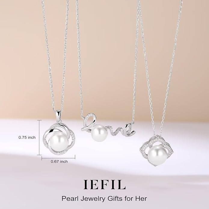 Iefil Valentines Day Gifts for Her - 10-11mm Fresh Water Pearl Necklace, Anniversary Birthday Gifts for Wife Girlfriend | Pearl Necklaces Gift for Her - Bloomnest