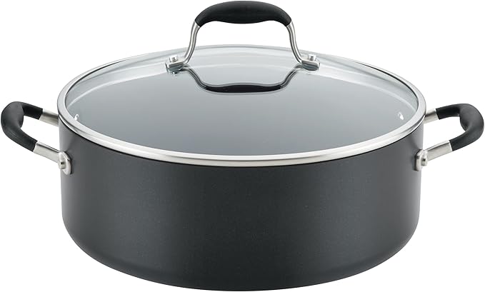 Anolon Advanced Home Hard-Anodized Nonstick Wide Stock Pot/Stockpot (7.5-Quart, Onyx) - Bloomnest