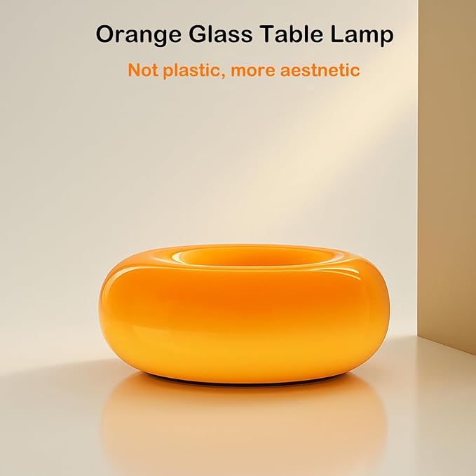 Creative Design Atmosphere Donut Lamp, Plug- in Bedsided Wall Sconce Or Ambient Lighting, Modern Orange Donut Light for Warm Decoration,Cute Table Light for Children's Room Or Living Room - Bloomnest