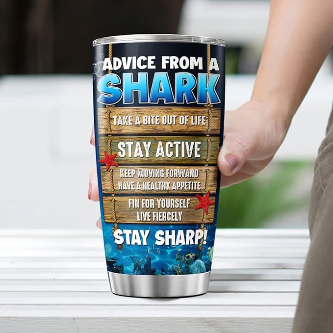 CUBICER Shark Cup Gifts For Lovers Adults Kids Men Him Steel Stainless Tumbler Coffee Mugs Oz Wine Drinking Glass Insulated Cups Animals Drink Accessories Christmas Birthday Party - Bloomnest