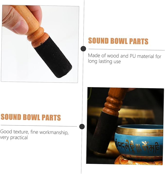 Beaupretty Singing Bowl Mallet Stick for Meditation Nepalese Buddha Striker for Sound Healing and Relaxation Durable PU Material Creates Melodious Sound - Bloomnest