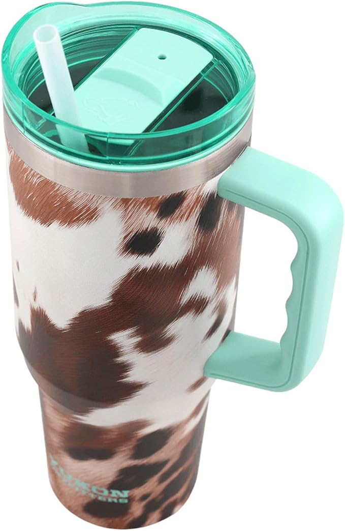 Yukon Outfitters Fit Forty 40oz Double Wall Vacuum Insulated Stainless Steel Tumbler with Reusable Straw & Ergonomic Handle | For Hot or Cold Beverage, Buckle Bunny - Bloomnest