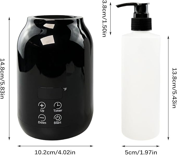 Flylin Massage Oil Warmer, Temperature Control Lotion Bottle Warmer Heater with Two Oil Bottle, Smart Touch Key Digital Massage Oil Heater for SPA/Salon/Barber Shops/Home - Bloomnest