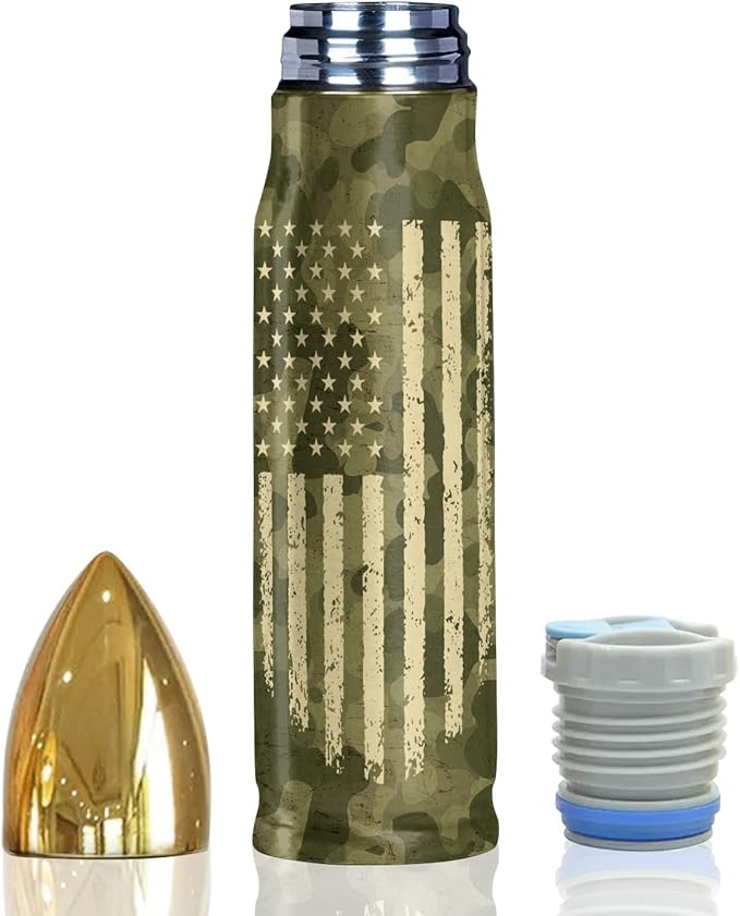 Camouflage 17oz Stainless Steel Bullet Tumbler - Christmas Gifts for Husband from Wife, Birthday Gifts for Men - Bloomnest