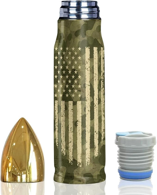 Camouflage 17oz Stainless Steel Bullet Tumbler - Christmas Gifts for Husband from Wife, Birthday Gifts for Men - Bloomnest