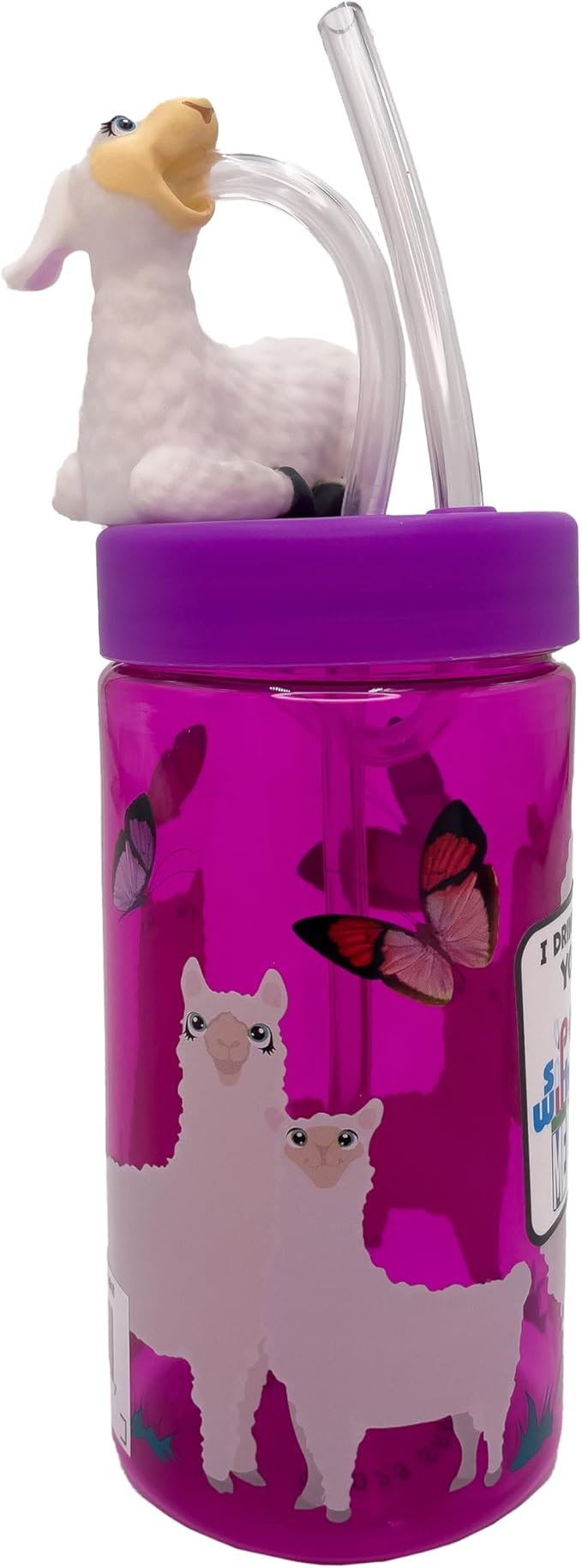 Kids Water Bottle, Toddler Cups, Tumbler with Lid and Straw, Travel Sippy Cup for Water or Milk, Kids Cups with Lids for Toddlers 3 and Up, BPA Free Plastic, 12 oz (Trend Zoo Llama) - Bloomnest