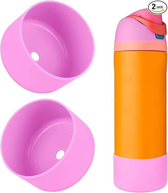 2PCS Silicone Water Bottle Boot, Compatible with Owala 24oz 32oz 40oz, Protective Anti-Scratch & Anti-Dent No Noise Sleeve Cover for FreeSip/Twist/Flip Water Bottles (Tropical, 24oz) BKBY
