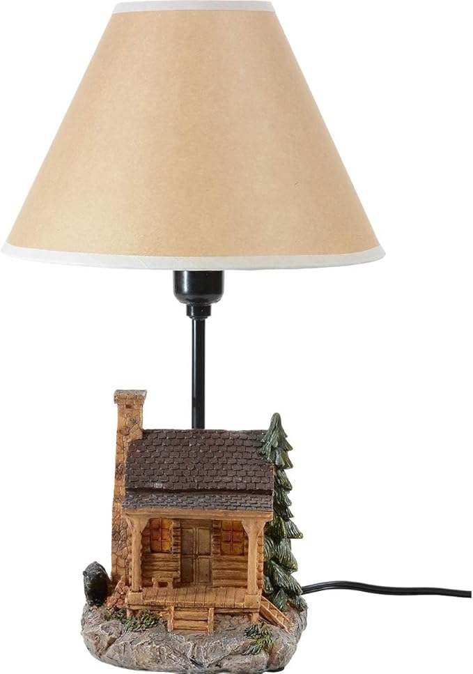 BLACK FOREST DECOR - Cozy Cabin Accent Lamp for Cabin, Living Room, Nightstand, Desk - Vintage Rustic Home Décor - 16.25" x 10" - Bloomnest
