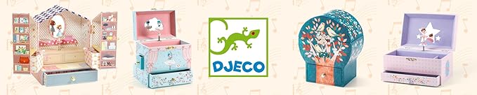 DJECO Musical Jewelry Box for Kids - Treasure Boxes Ballerina's Tune - Storage for Necklace, Bracelets, Rings, Earrings, Small Toys, Decorations, Keepsake & Trinkets - Safe for Ages 3+ Boys & Girls - Bloomnest