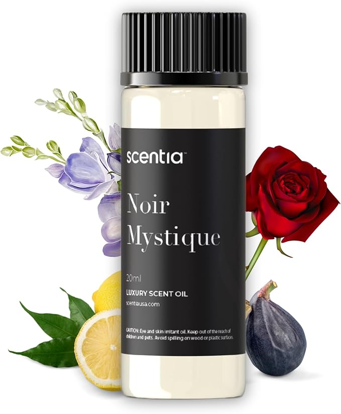 Scentia Noir Mystique – Hotel-Inspired Diffuser Oil, 20ml (0.67 fl oz) | Essential Oil Blend of Rose, Bergamot, Lemon & Musk | Luxury Aroma for Aromatherapy Diffusers & Humidifiers - Bloomnest