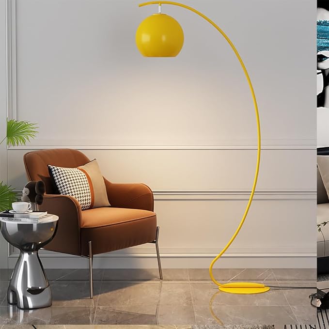 Nordic Yellow Fishing Floor Lamp Modern Family Living Room Bedroom Sofa Creative LED Decorative Standing Light (Z) - Bloomnest