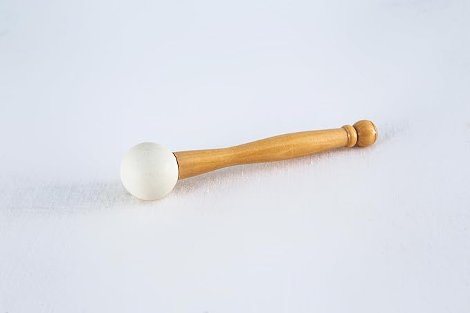 Leize Crystal Singing Bowl Gold Chakra Tuned Quartz 12” wide 432hz C Note with Suede Striker - Bloomnest