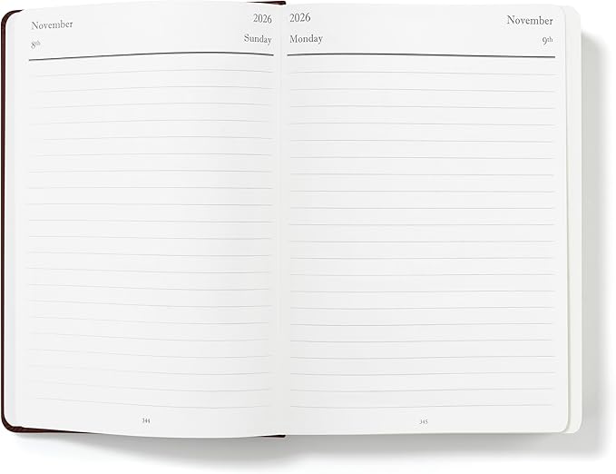 Wykeham's Executive 2026 Daily Journal Planner – US Public Holidays & Format – Customization Available (Personalized Conker, 8.5"×5.5") - Bloomnest