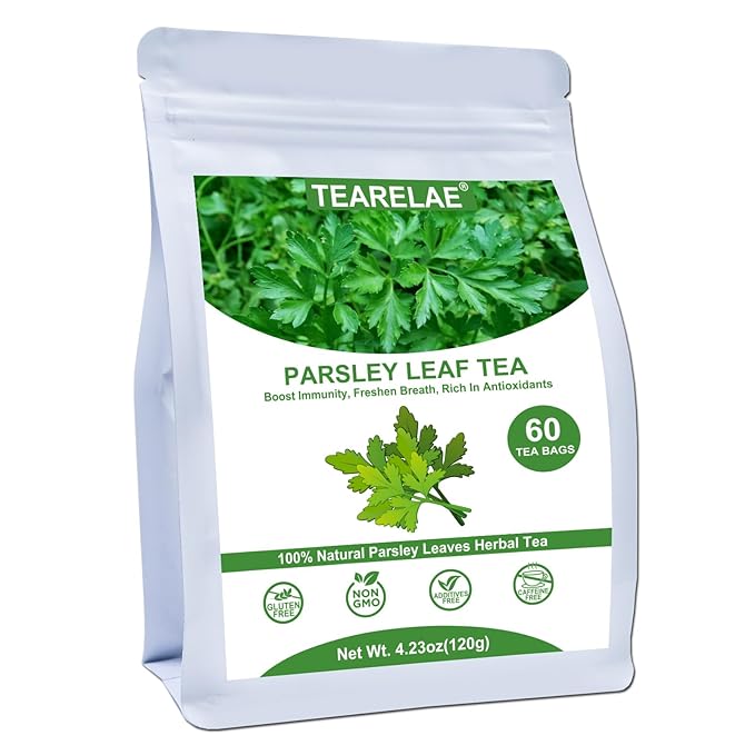 TEARELAE - Parsley Tea Bags - 60 Count - 100% Pure Natural Parsley Leaves - Boost Immunity, Freshen Breath - Non-GMO - Caffeine-Free - Bloomnest