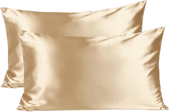 YANIBEST Satin Pillowcase for Hair and Skin Care Silk Pillowcase 2 Pack Standard 20inch X26'' Size Pillow Cases Set of 2 -Satin Cooling Pillow Covers with Hidden Zipper Floral Print - Bloomnest