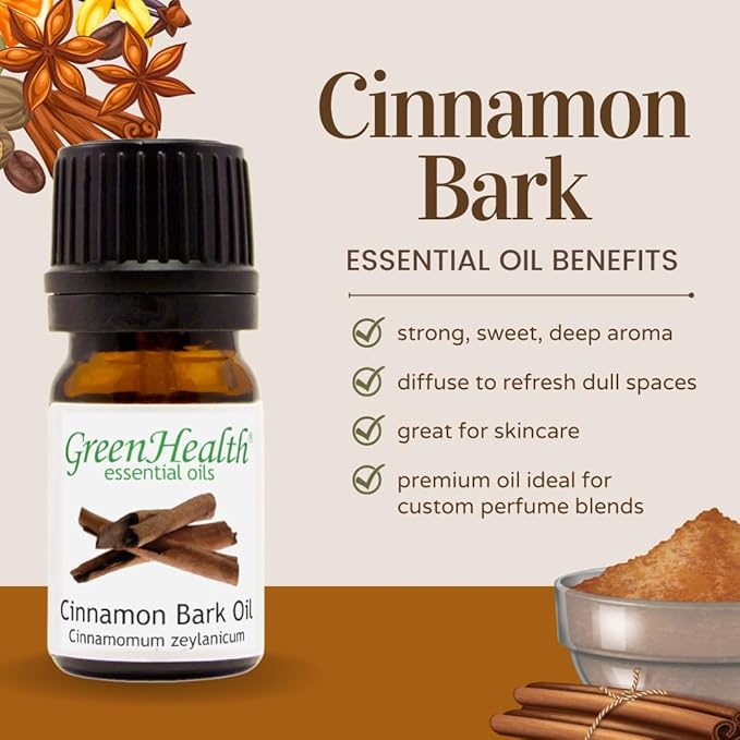 GreenHealth - 5 ml Cinnamon Bark Essential Oil - 100% Pure
