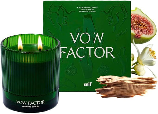 Vow Factor Luxury Scented Candle by Snif, Floral and Citrus Scent, 50+ Hours, 100% Cotton Fiber Wicks, Soy Wax Blend, Non-Toxic, Vegan, 8.5 oz - Bloomnest
