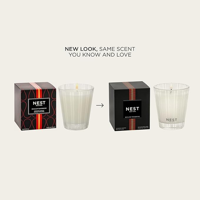 NEST New York Scented Classic Candle, Sicilian Tangerine - 8.1 oz - Up to 60-Hour Burn Time - Reusable Glass Vessel - Bloomnest