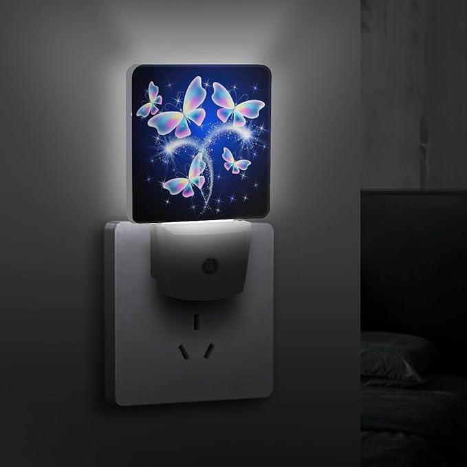 Butterfly Night Light, Plug into Wall Decor Nightlights for Bedroom, Bathroom, Hallway, Kitchen, with Dusk to Dawn Light Auto Sensors LED Night Lights for Boys Girls Women Men Room Gifts - Bloomnest