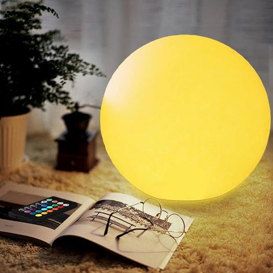 10-in Glowing LED Ball Light, Dimmable 16 RGB Color 4 Mode Glowing Orb Lights w/Remote, Rechargeable Light Up Ball Orb Lamp, Waterproof Outdoor Globe Lights Mood Lamp for Home Garden Party Path Decor - Bloomnest