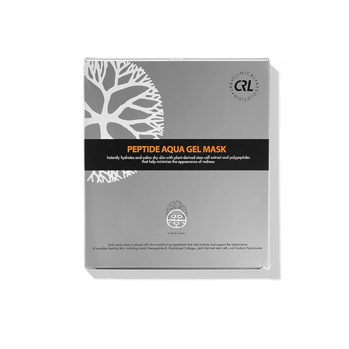 Clinical Resolution CRL Peptide Aqua Gel Mask 5 Pack Instant Hydration, Soothing & Cooling, Helps Comfort Skin After Professional Treatments, for a Refreshed, Healthy-Looking Complexion - Bloomnest