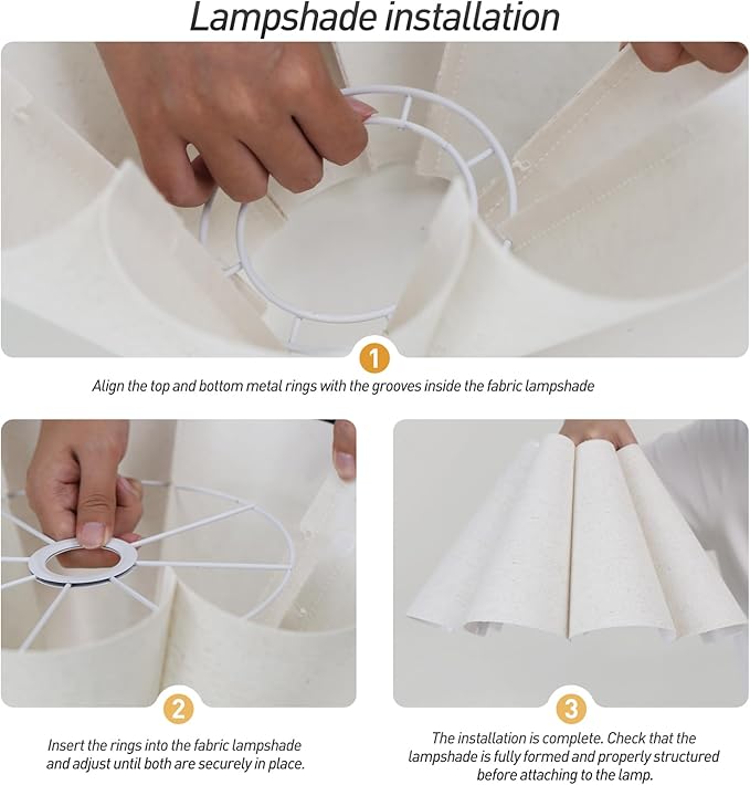 KUNJOULAM Modern Table Lamp, 3 Way Dimmable Touch Lamp USB C Charging Ports, Umbrella Form Fabric Lampshade Desk Lamp for Living Room Bedroom Home Office - Bloomnest