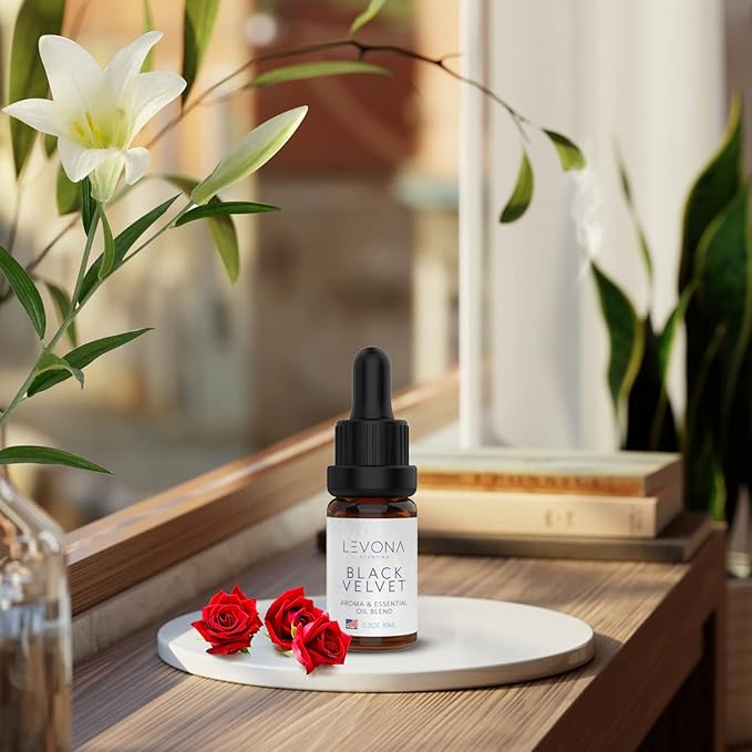 Levona Scents Oil Diffuser Essential Oils: Fragrance Oil for Diffuser - Black Velvette Diffuser Oils Scents - Woody Citrus with Herbal Floral Essential Oil Blends, Oakmoss, White Musk & Sandalwood - Bloomnest
