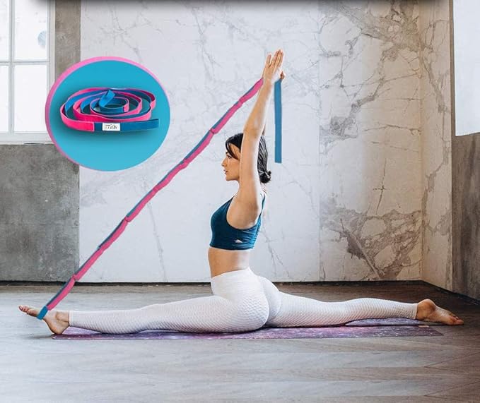 Stretching Strap with Door Anchor & Resistance Band – Improve Leg Stretch Flexibility for Splits, Ballet, Dance, Cheer, Yoga & Gymnastics - Home Leg Stretcher Trainer Equipment Stuff for All Levels - Bloomnest