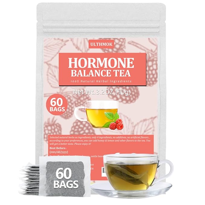 Premium 60 Hormone Balance Tea Bags, Made with 100% Natural Herbal Ingredients, Red Raspberry Leaves, Menstrual Cycle Support, No Artificial Flavors & Caffeine Free. - Bloomnest