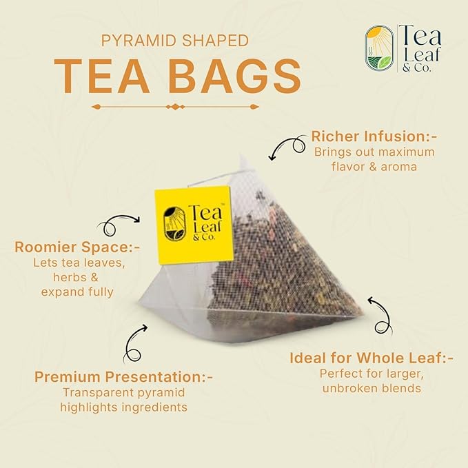 Tealeaf & Co. Turmeric Tulsi Holy Basil Green Tea - Turmeric, Tulsi & Peppermint Tea Blended with Fresh Herbs & Spices - Low Caffeine & Vegan - 100 Teabags (7.055oz/200gm) - Bloomnest