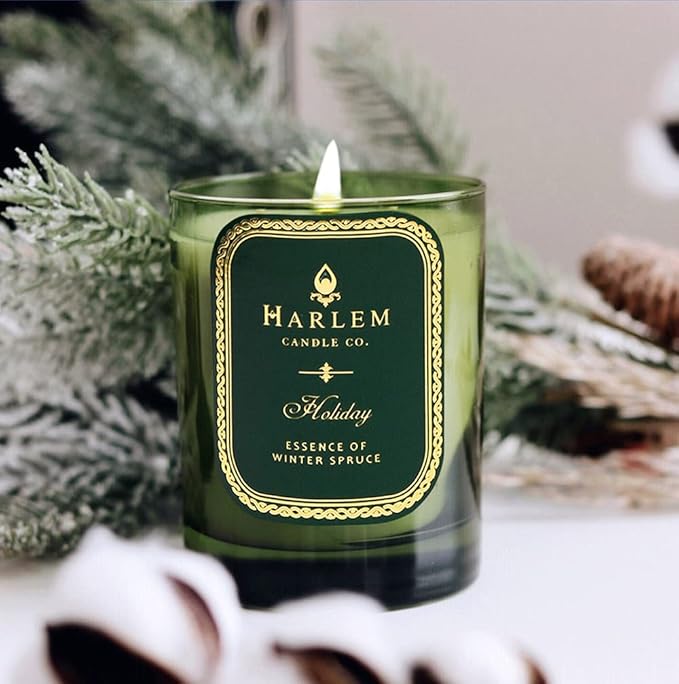 Harlem Candle Co. Holiday Luxury Candle, 11 oz Glass Jar, Double Wick, Soy Wax, Gift Box, Wild Berry, Rose, Absinthe, Angelica, Strawberry Musk, and Birchwood, 80 Hour Burn - Bloomnest