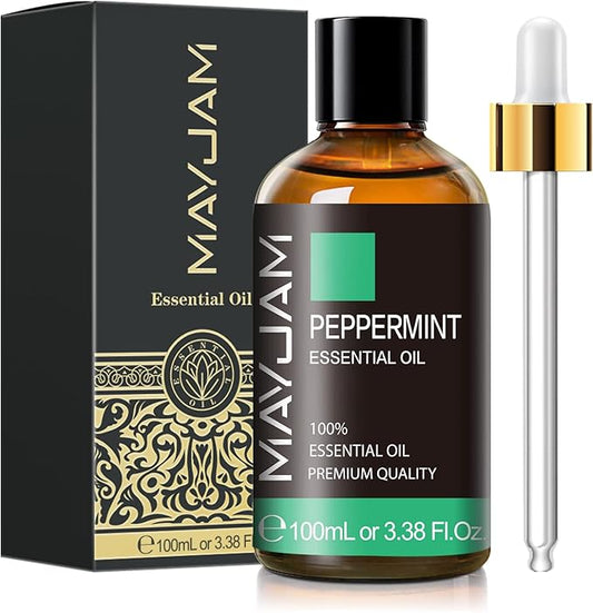 Peppermint Essential Oil, MAYJAM Premium Pure Essential Oils, 3.38FL.OZ Peppermint Oil for Diffusers Soap Candle Making, Ideal for Home Office Car Yoga Use - Bloomnest