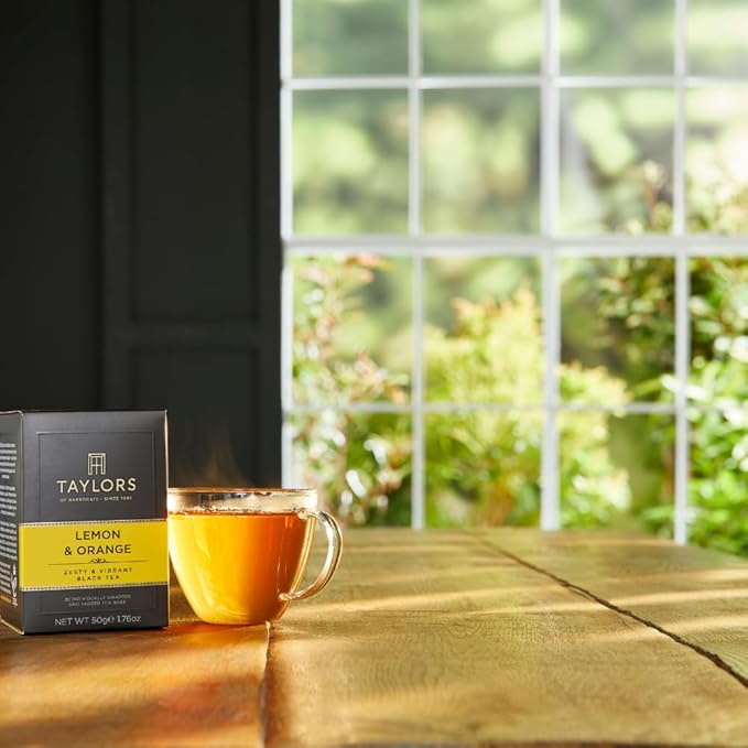 Taylors of Harrogate Lemon & Orange, Black Tea, Individually Wrapped Bags, 20 Count (Pack of 6), Citrussy, Fragrant & Light, Caffeinated, Enjoy Hot or Iced, 120 Teabags Total - Bloomnest