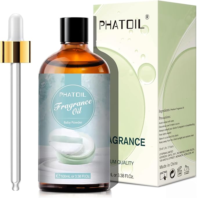 PHATOIL 3.38FL.OZ Baby Powder Fragrance Oils for Aromatherapy, Essential Oils for Diffusers for Home, Perfect for Diffuser, DIY Candle and Soap Making, DIY Scented Products - 100ml - Bloomnest