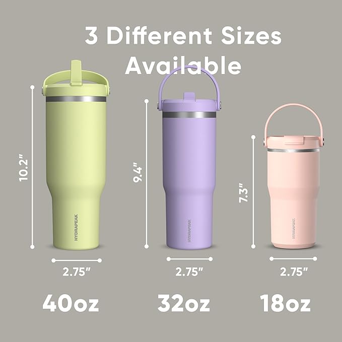 Hydrapeak Nomad 32 oz Tumbler with Handle and Straw Lid, Leakproof, Double Insulated, 32oz Cup Stainless Steel (Ivory) - Bloomnest