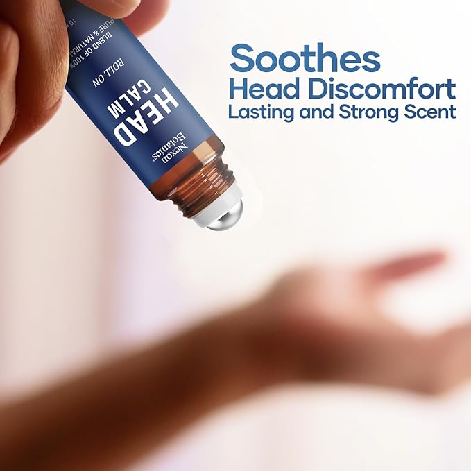 Head Calm Essential Oil Roll-On 10 ml - Soothing Migraine Roller Ball for Headache Relief - Pure Natural Essential Oils - Nexon Botanics - Bloomnest